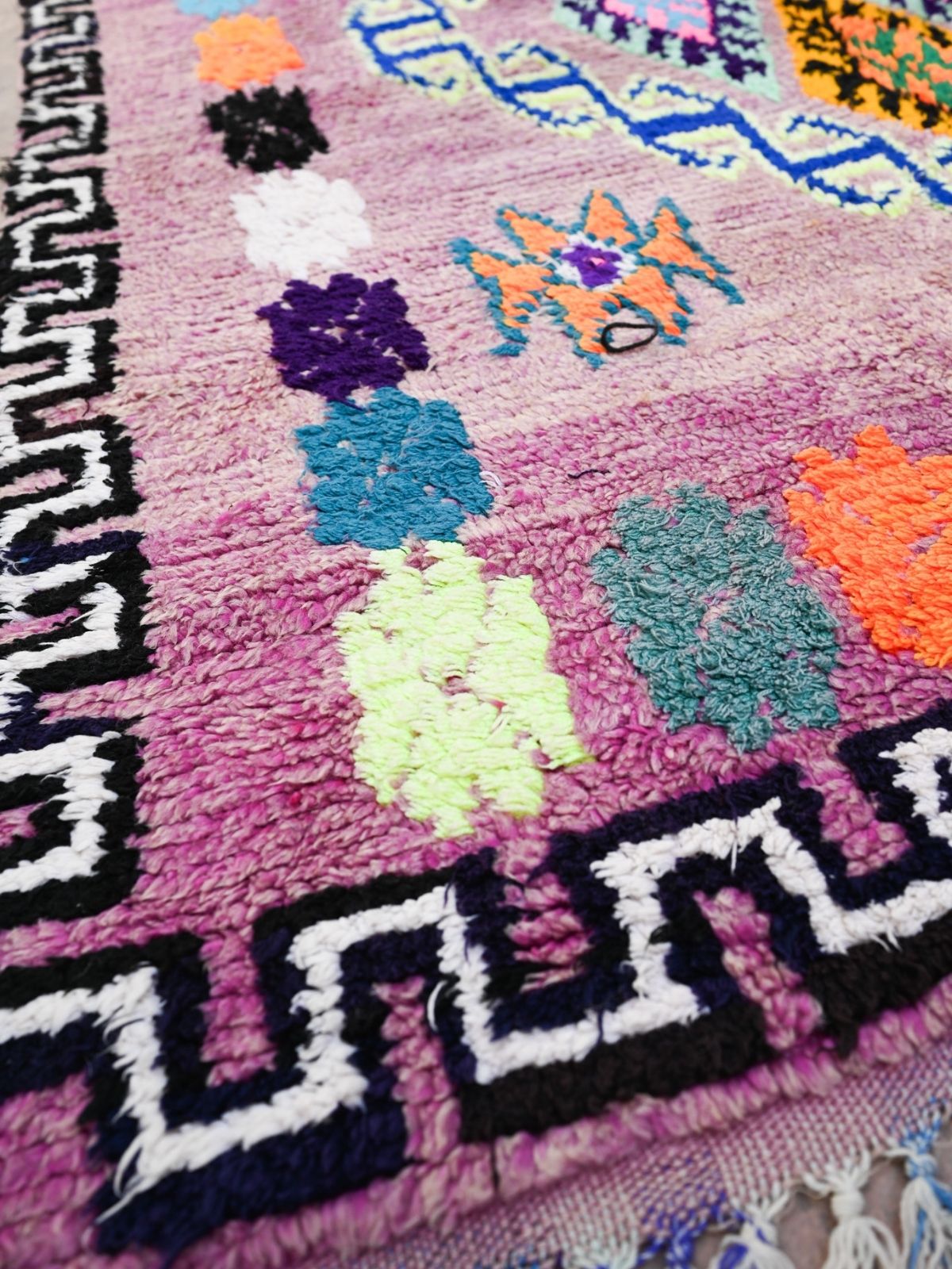 Vintage Moroccan Runner Rug - Boujad Purple 127x300cm