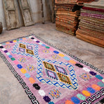 Vintage Moroccan Runner Rug - Boujad Purple 127x300cm