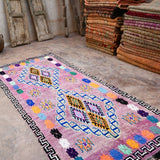 Vintage Moroccan Runner Rug - Boujad Purple 127x300cm