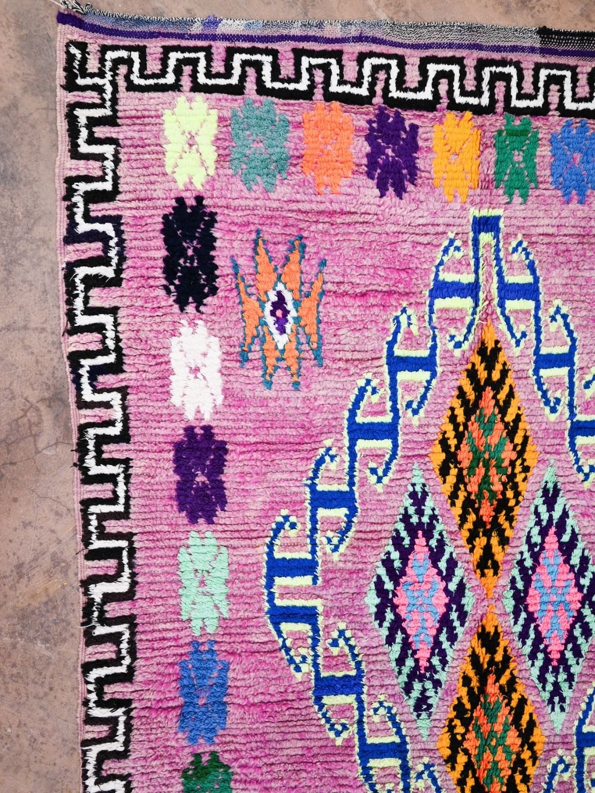 Vintage Moroccan Runner Rug - Boujad Purple 127x300cm