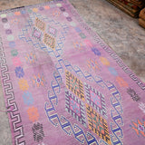 Vintage Moroccan Runner Rug - Boujad Purple 127x300cm