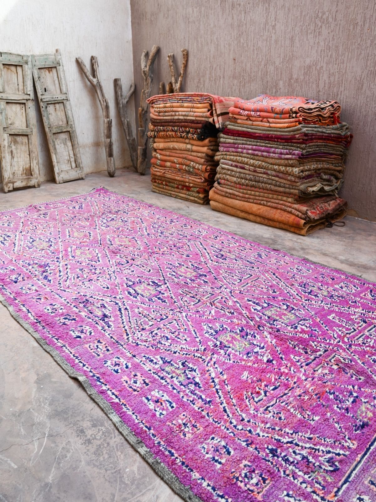 Vintage Moroccan Rug - Beni M'Guild Purple 200x440cm