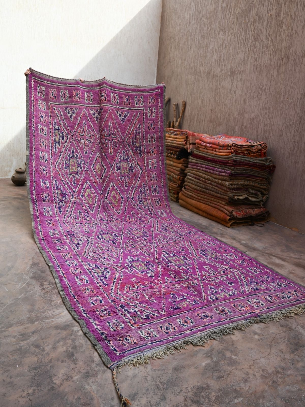 Vintage Moroccan Rug - Beni M'Guild Purple 200x440cm