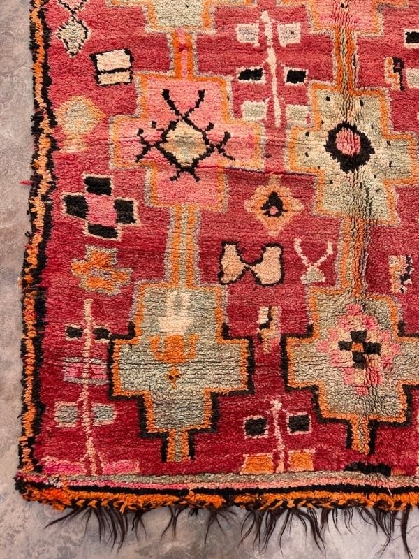 Vintage Boujad Rug - Little People Red 175x400 - Nouvelle Nomad