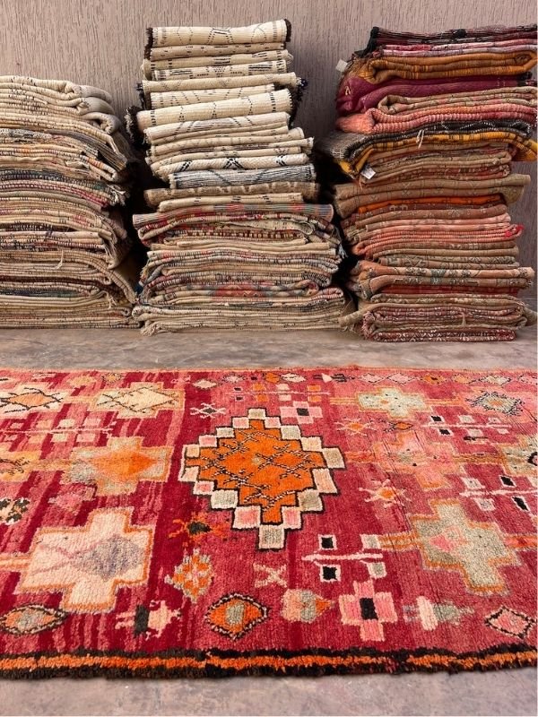Vintage Boujad Rug - Little People Red 175x400 - Nouvelle Nomad
