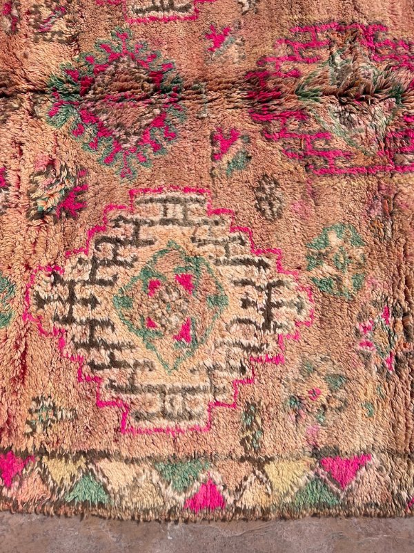 Vintage Boujad Rug - Neutral & Pink 214x360 - Nouvelle Nomad