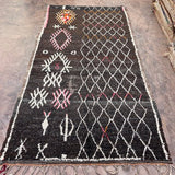 Vintage Taznakht Rug - Henna Black & Brown 146x287 - Nouvelle Nomad