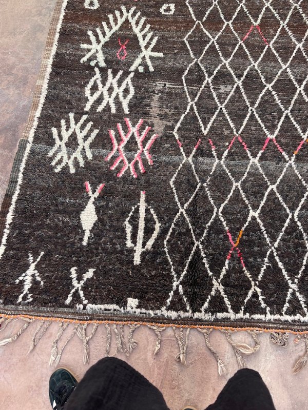 Vintage Taznakht Rug - Henna Black & Brown 146x287 - Nouvelle Nomad