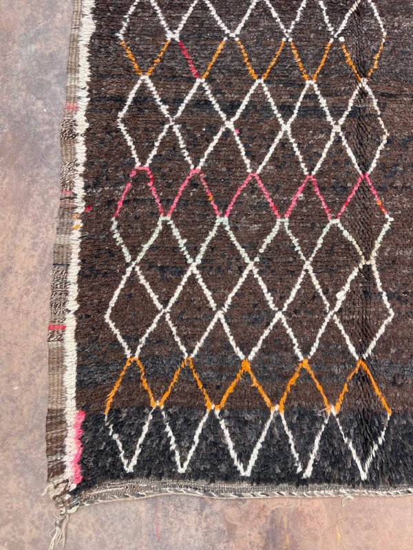 Vintage Taznakht Rug - Henna Black & Brown 146x287 - Nouvelle Nomad