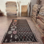Vintage Taznakht Rug - Henna Black & Brown 146x287 - Nouvelle Nomad