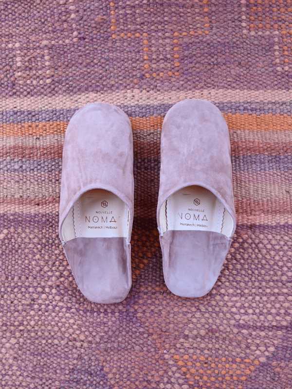 Babouche Suede Slippers - Rose | Nouvelle Nomad