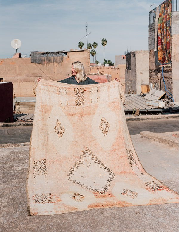 Boujad Vintage Moroccan Rug - Peach - Nouvelle Nomad