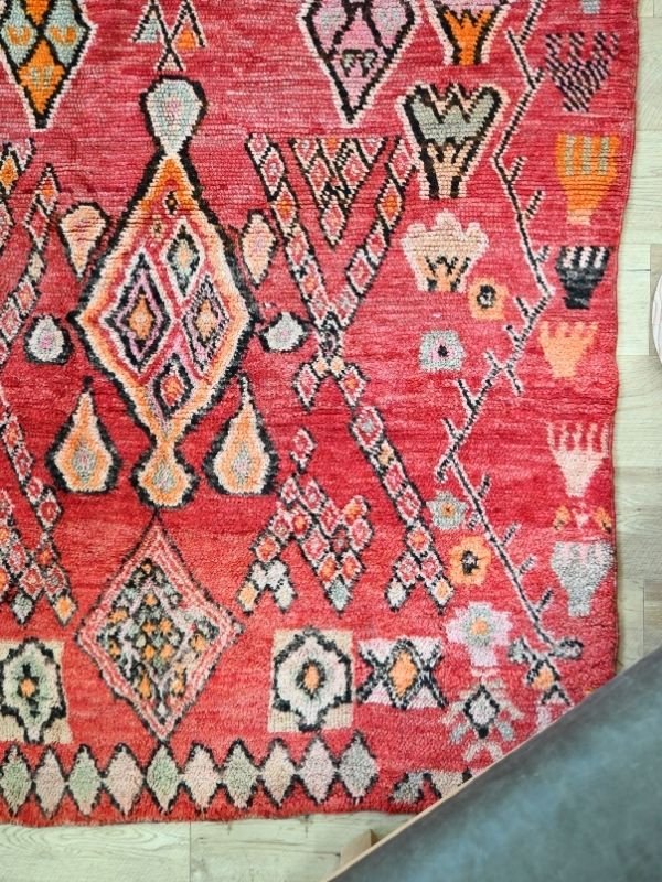 Boujad Vintage Moroccan Rug - Red - Nouvelle Nomad