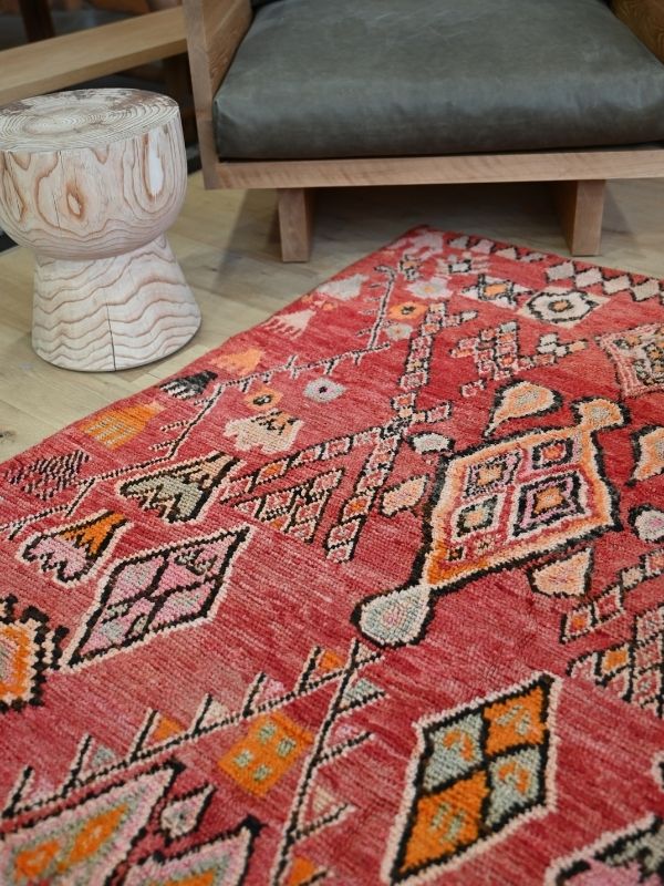 Boujad Vintage Moroccan Rug - Red - Nouvelle Nomad