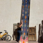 Extra Long Boujad Runner (new) - Blue & Pink 75x610 - Nouvelle Nomad