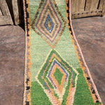 Extra Long Boujad Runner (new) - Green 75x620 - Nouvelle Nomad
