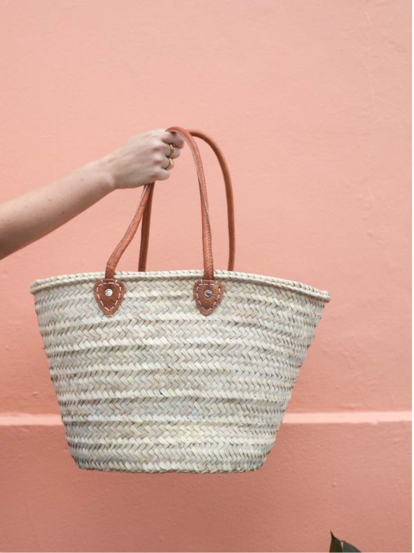French Market Basket - Leather Handles | Nouvelle Nomad