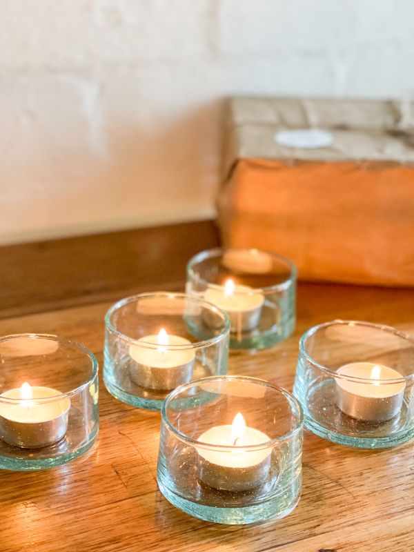 Glass Tealight Holders (Set of 6) - Clear - Nouvelle Nomad