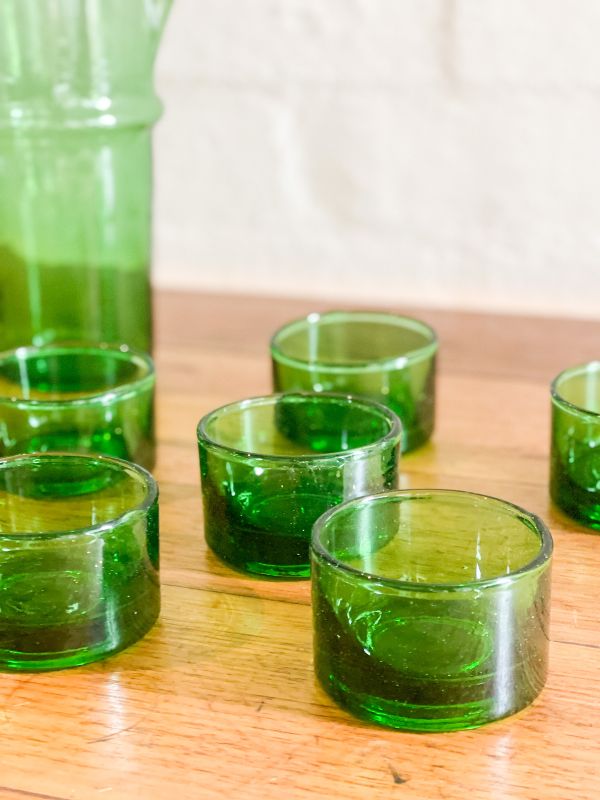 Low Drinking Glasses (Set of 6) - Green - Nouvelle Nomad