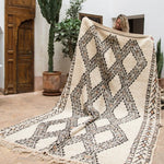 Vintage Marmoucha Rug - Creamy & Peach - Side angle - Nouvelle Nomad