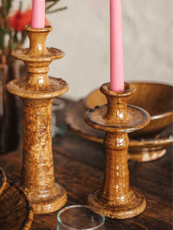 Medium Tamegroute Candle Stick - Gold