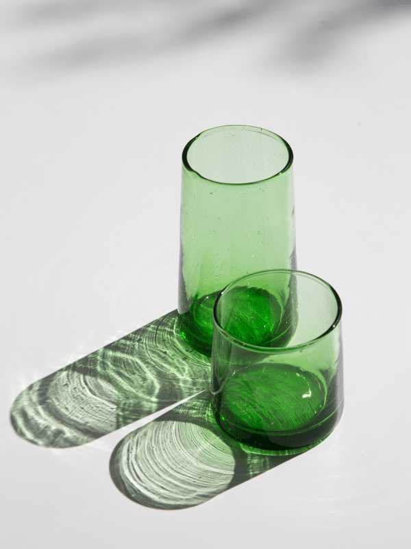 Mid Tapered Drinking Glasses (Set of 6) - Green Nouvelle Nomad
