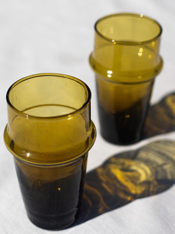 Moroccan Tea Glasses (Set of 6) - Amber - Nouvelle Nomad