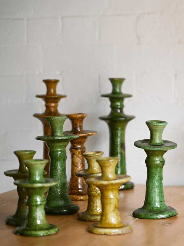 Small Tamegroute Candle Stick - Green | Nouvelle Nomad
