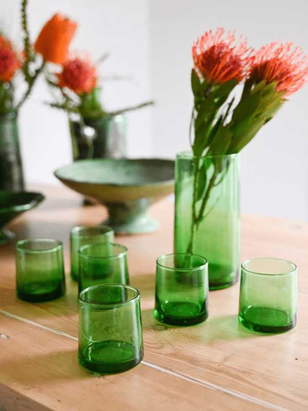 Green Tapered Glass Vase | Nouvelle Nomad