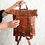 The Business Leather Satchel Backpack