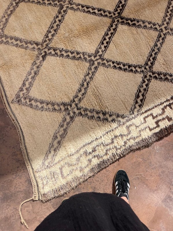 Vintage Beni Ourain Rug - Chocolate Geo 210x250 - Nouvelle Nomad