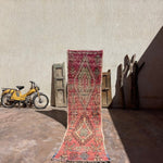 Vintage Boujad Runner - Magenta Pink 95x350 - Nouvelle Nomad