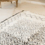 Marmoucha Rug - Shaggy Blacj and White - Close up | Nouvelle Nomad