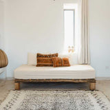 Marmoucha Rug - Shaggy Black and White - In front of couch | Nouvelle Nomad