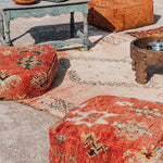 Vintage Moroccan Floor Cushions - Red - Nouvelle Nomad