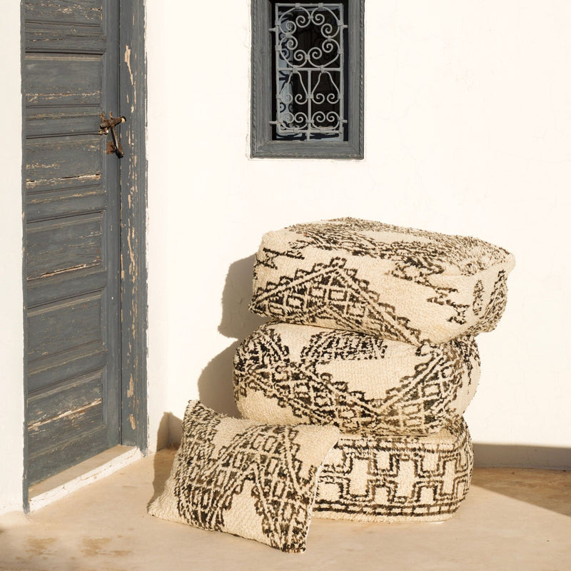 Vintage Moroccan Floor Cushions - White - Nouvelle Nomad